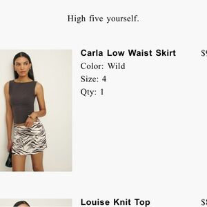 reformation Carla low rise skirt